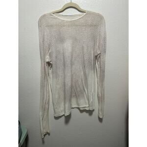 Proenza Schouler Cream Long Sleeve Top L